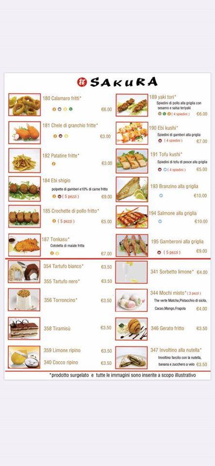 Menu di Sakura Japanese Restaurant 