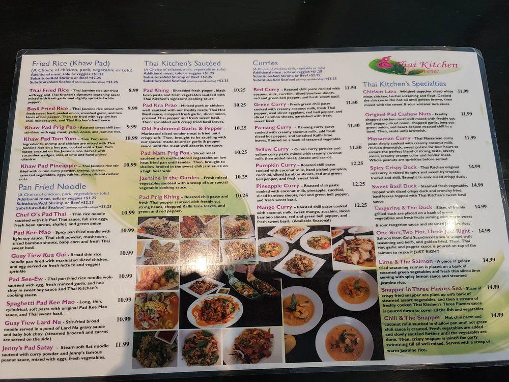 Menu at Thai Kitchen by Saowanee restaurant, Port Orange