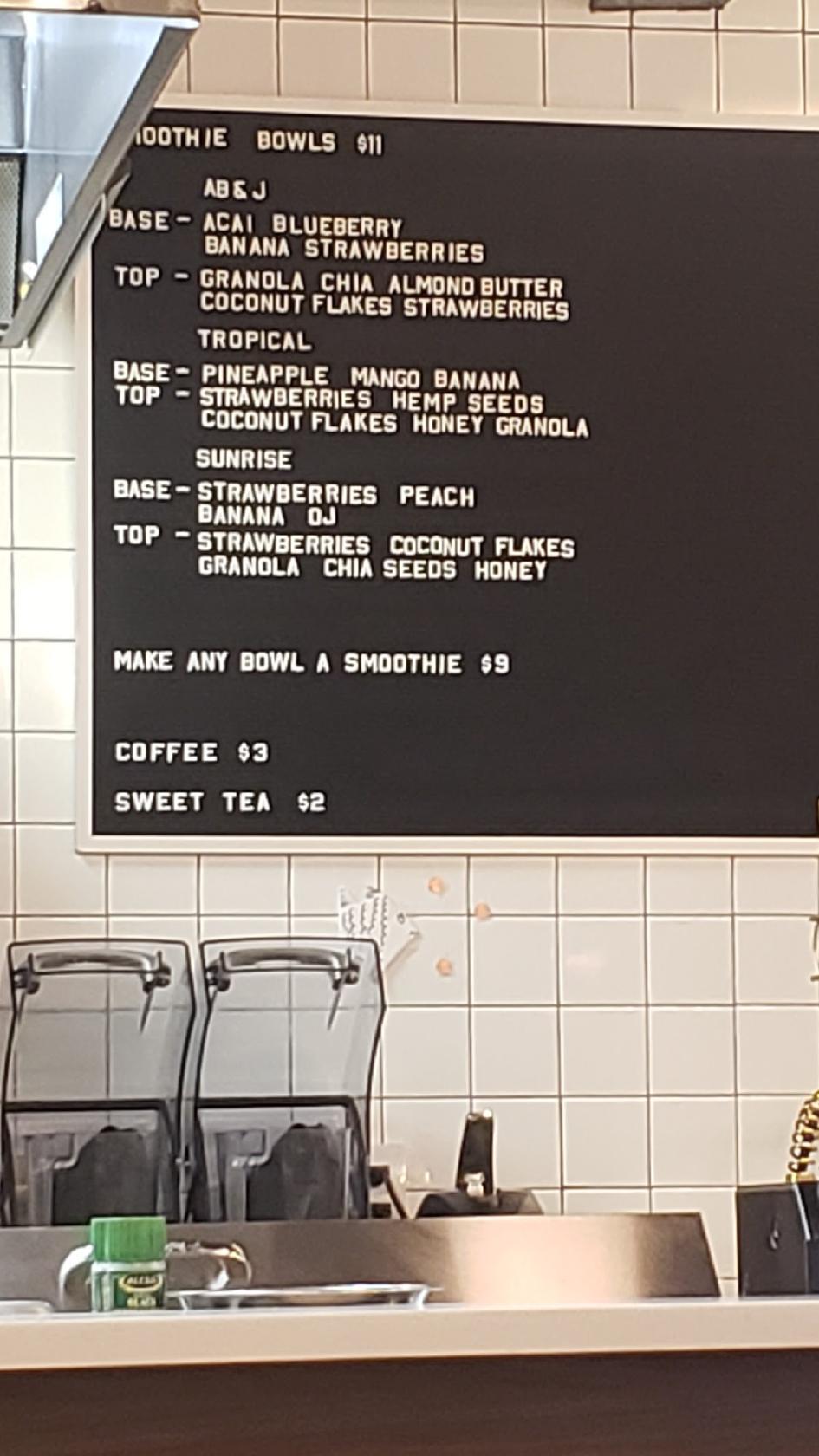 Carta del pub y bar Harvest Kitchen, Greer