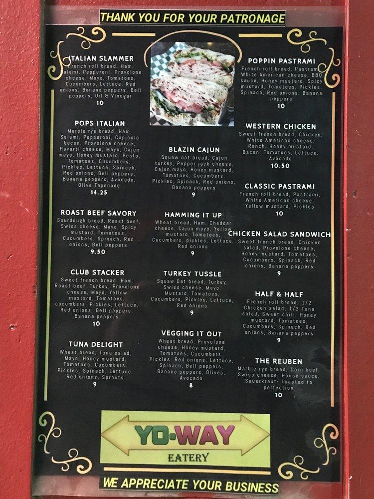 Menu at YO WAY SANDWICH SHOP pub & bar, Gardena