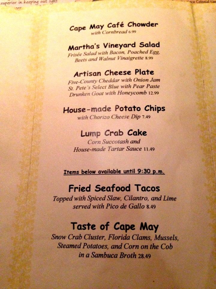 Carta del pub y bar Martha's Vineyard, Orlando