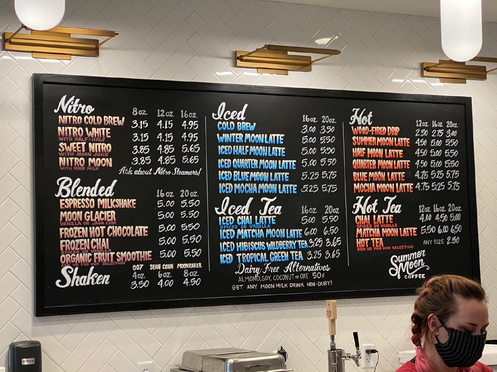 Menu at Summer Moon Coffee cafe, Overland Park