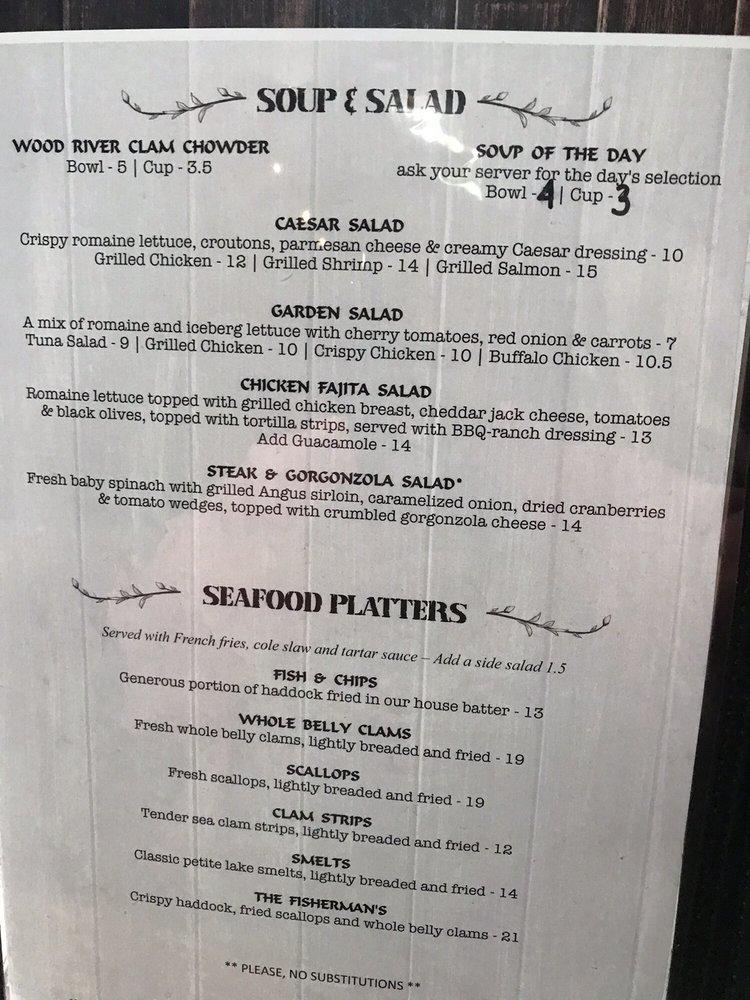 Menu at Wood River Bar & Grill, Richmond