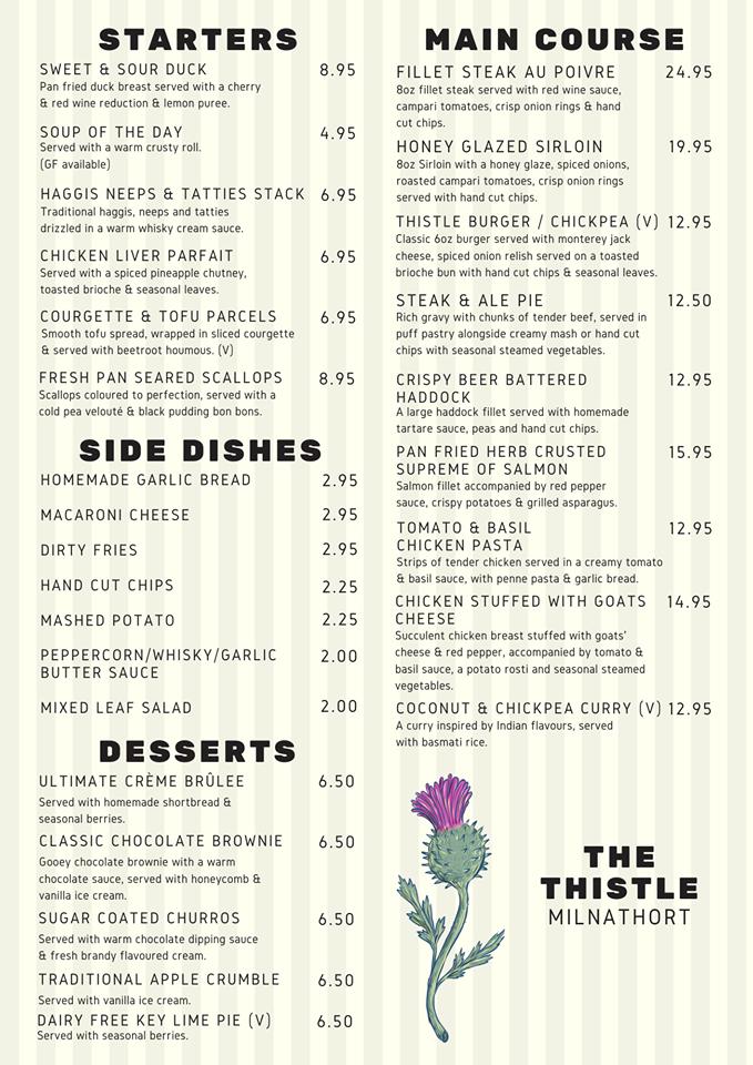 Menu at Thistle Hotel pub & bar, Milnathort