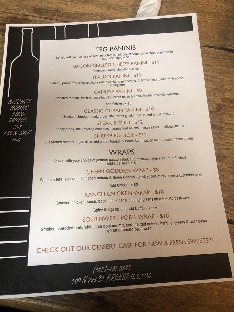 Menu at THE FAINTING GO pub & bar, Breese