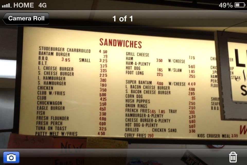 Menu at Bantam Chef in Chesnee South Carolina fast food, Chesnee