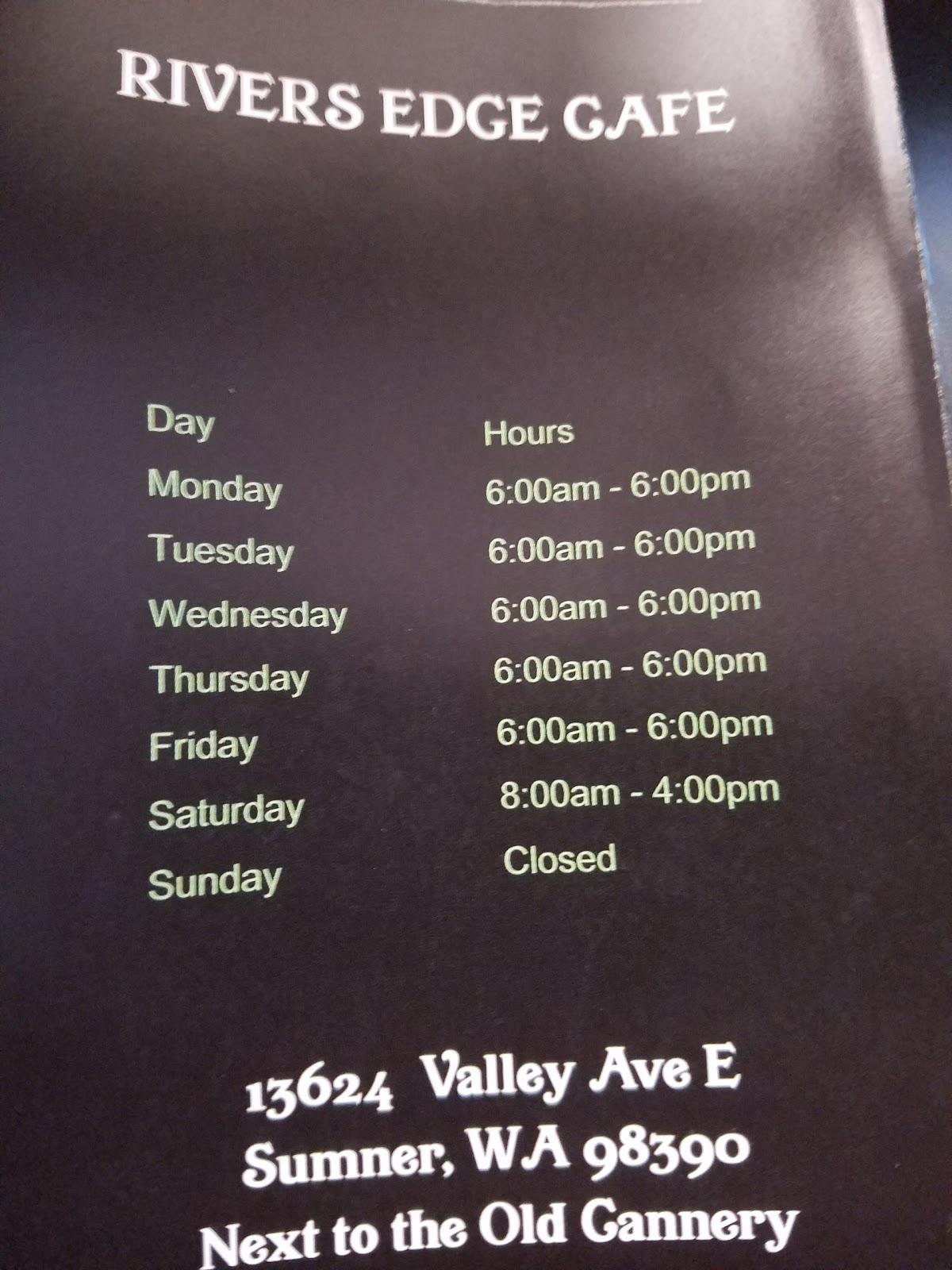 Menu at RIVERS EDGE CAFE & BREWS, Sumner