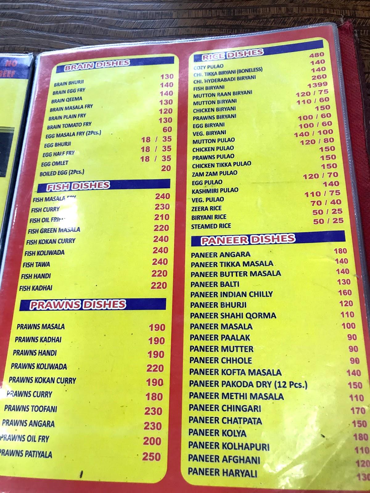 Menu at Regal Restaurant Shilphata, Thane