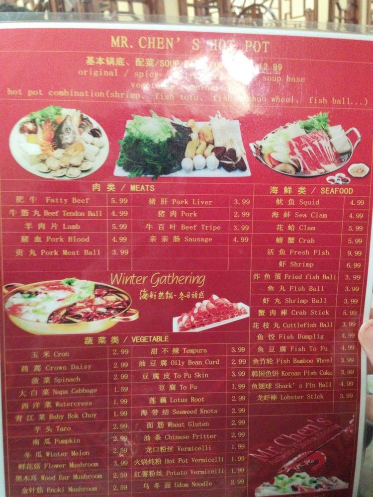 Menu At Mr.Chen's Authentic Chinese Cooking Restaurant, Little Rock, S ...