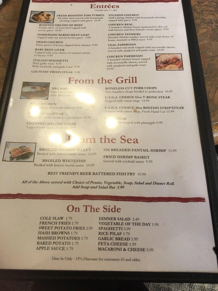 Menu at Best Friends Family Restaurant, Geneva