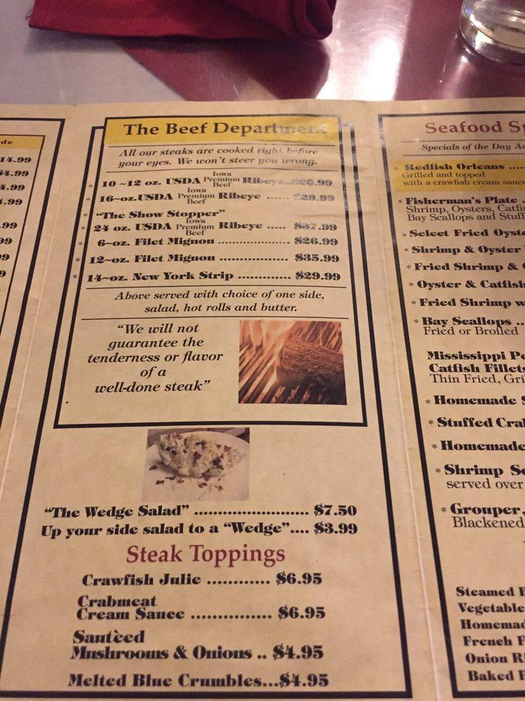 Menu at Beechwood Restaurant & Lounge, Vicksburg