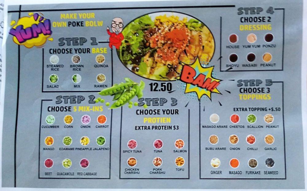 Carta del restaurante Rockin' Ramen, Temple