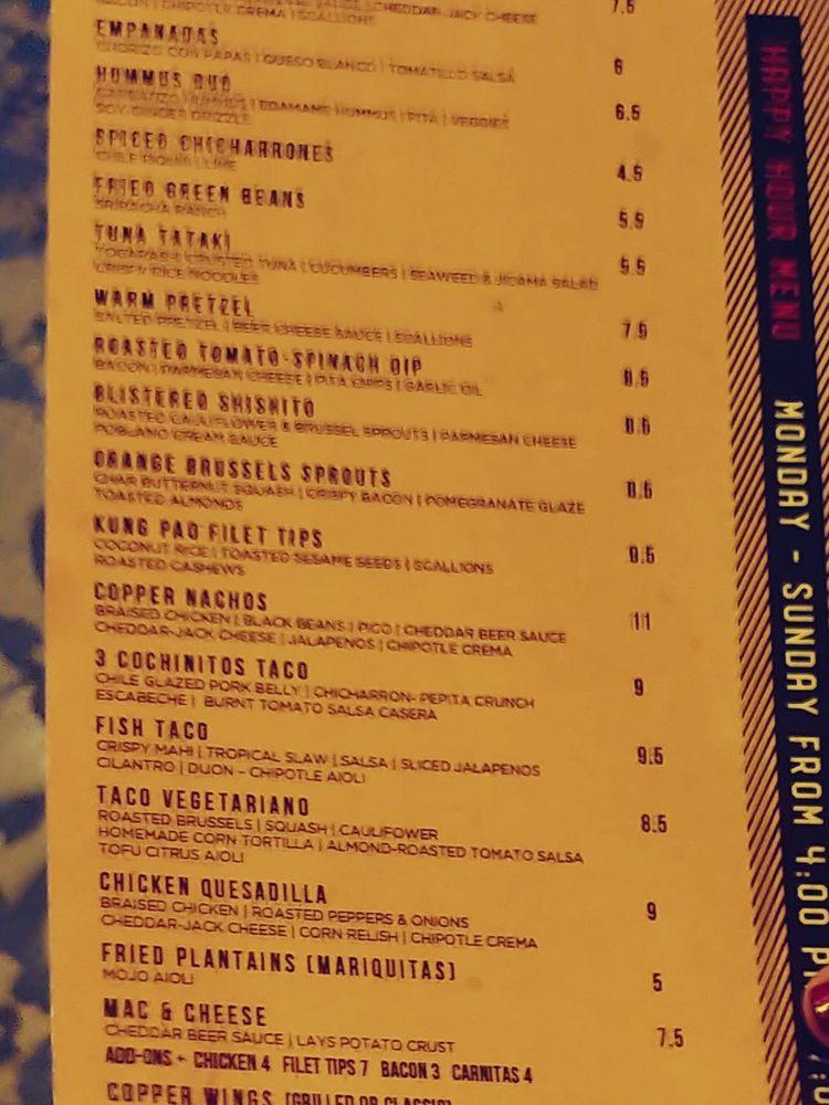 Menu at Copper Blues Rock Pub & Kitchen, Doral