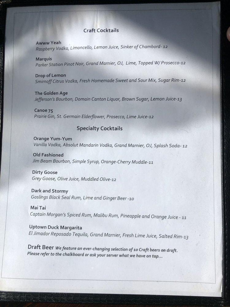 Carta del restaurante The Paper Canoe, Duck