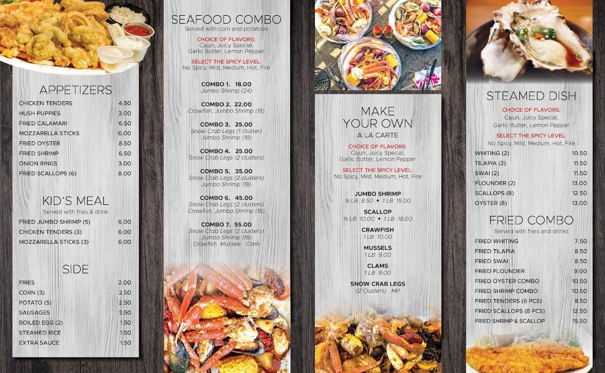 Menu at Cajun Claws & Wing restaurant, Sumter