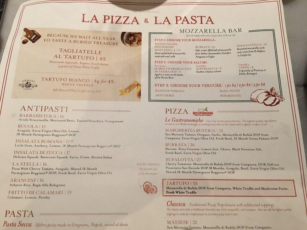 Menu at La Pizza e La Pasta pizzeria, Las Vegas