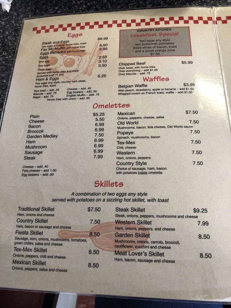 Menu at Fay's Country Kitchen restaurant, Carlisle