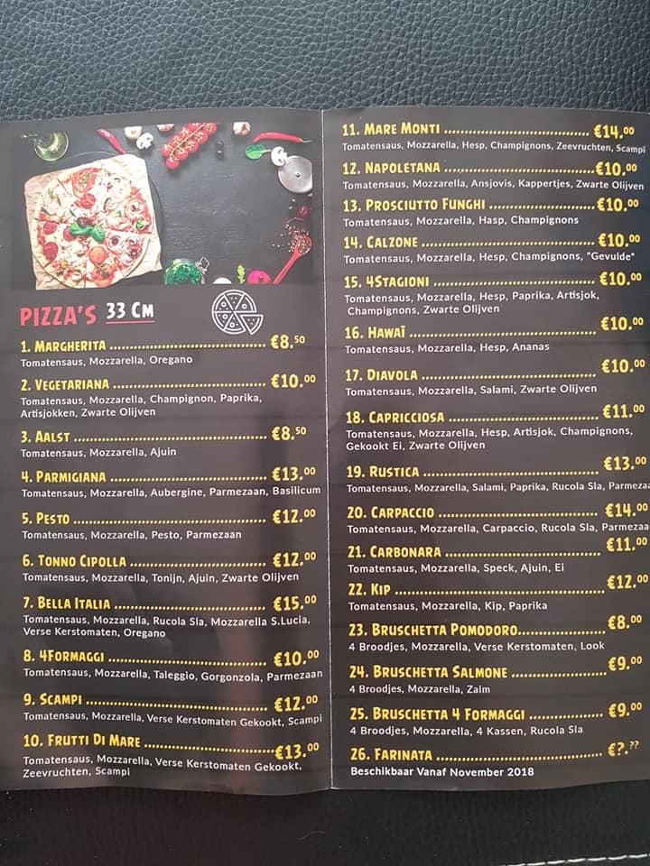 Speisekarte von Pizza Bella Italia, Aalst