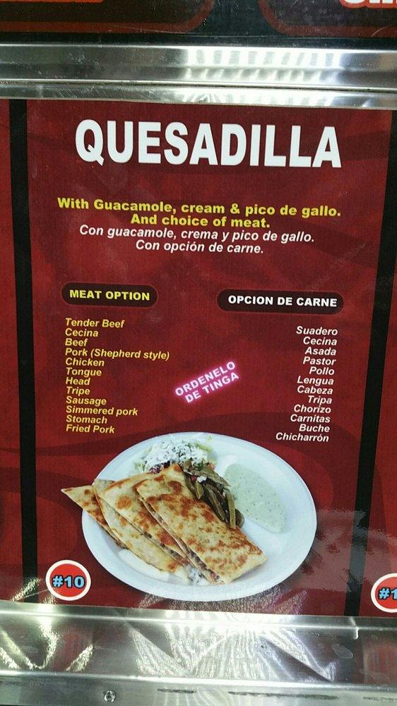 Menu at El Tauro Taco Stand, Los Angeles