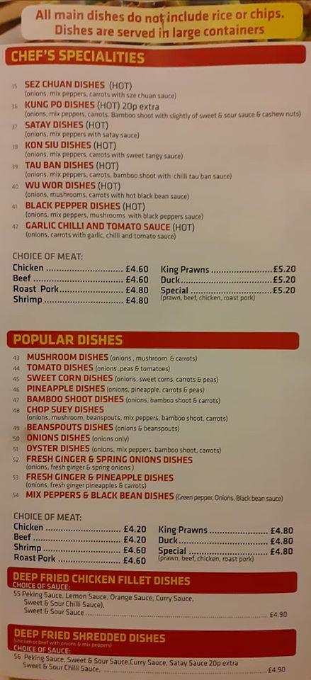 Menu at Full House fast food, Grangemouth, 7 Station Rd