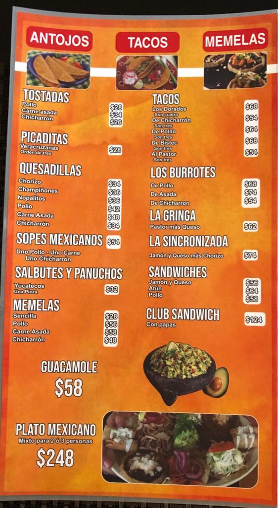 Menu at Tortas, Tacos, Quesadillas y más.. Ya estas! restaurant, Cancún