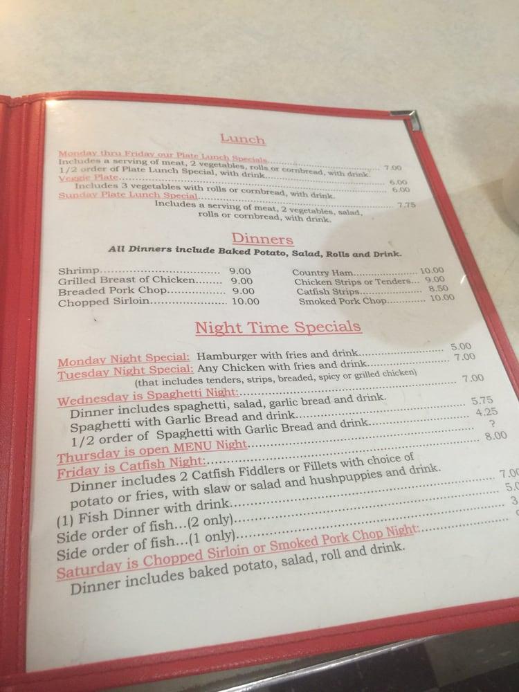 Menu at Dinner Diner restaurant, Fordsville