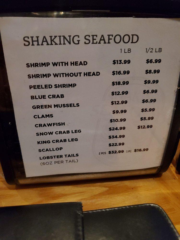 Menu at Shaking Seafood & Wings restaurant, Lexington