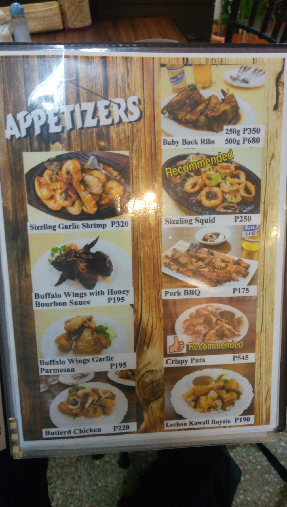 Menu at Ala Carte Filipino family Restaurant, Makati