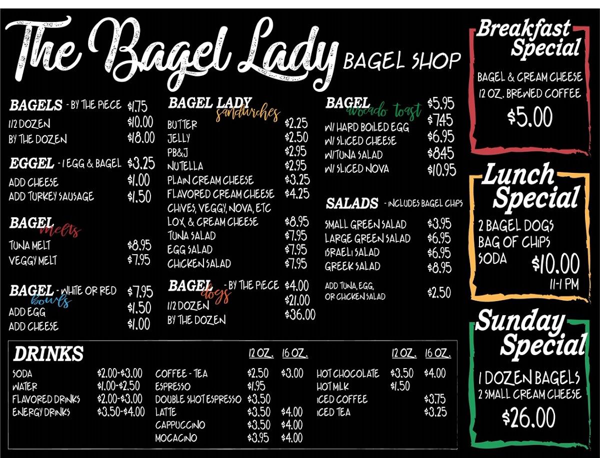 Menu at The Bagel Lady Rockwall Deli & Coffee Shop