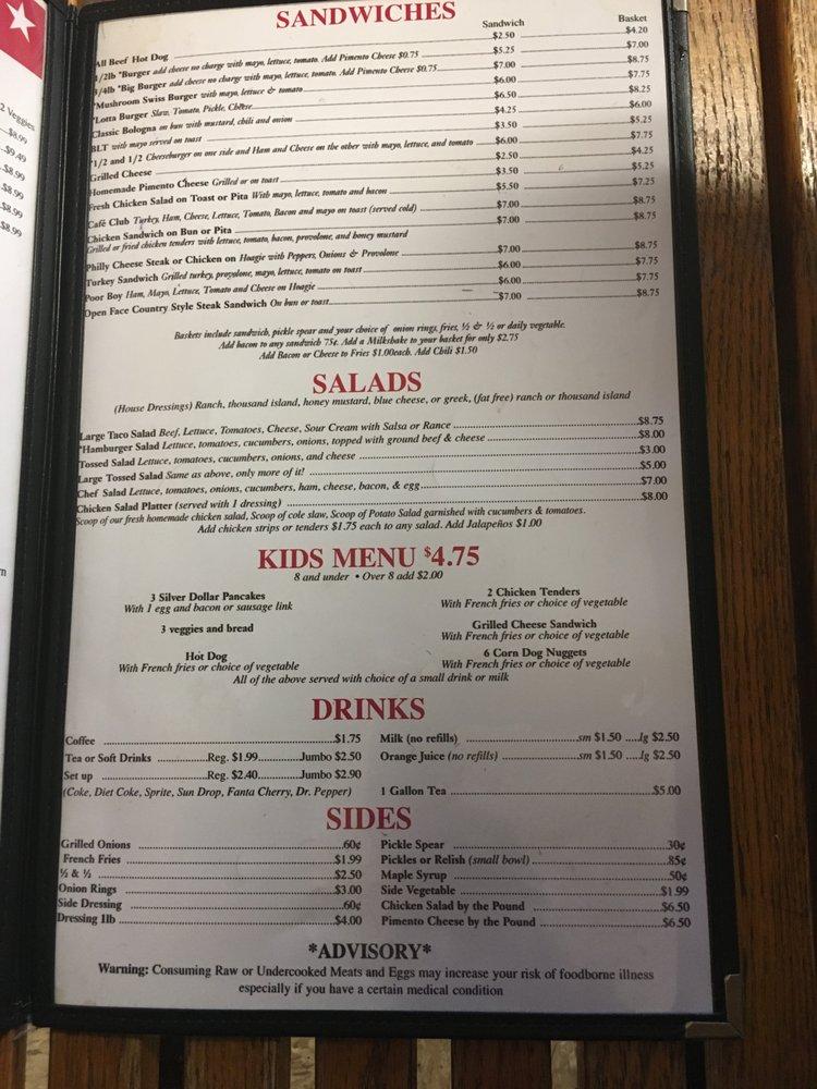 Menu at Lincoln Cafe, Lincolnton, 986 Reepsville Rd