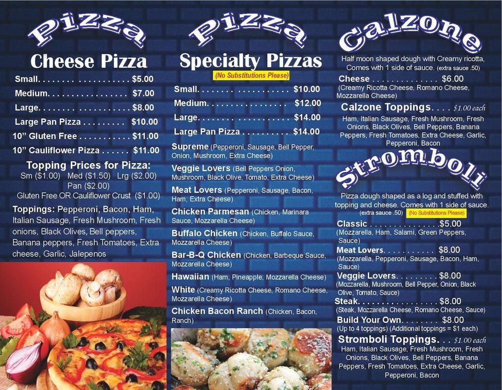 Menu at Vinny D's New Port Richey Pizza pizzeria, New Port Richey