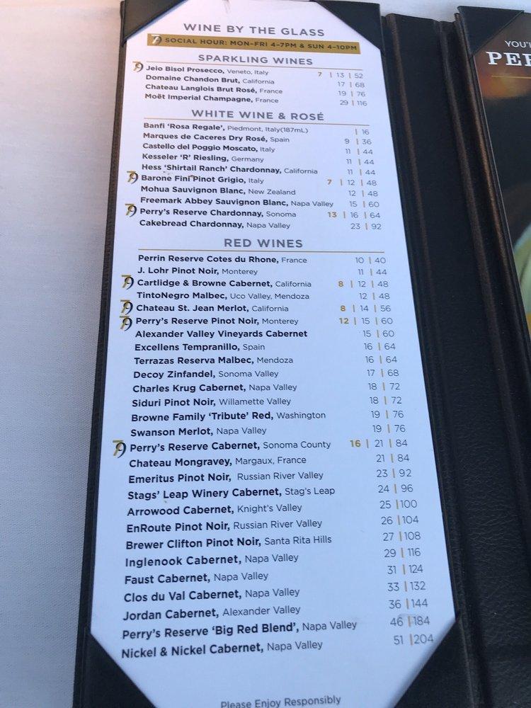 Menu at Perry's Steakhouse & Grille, Coral Gables