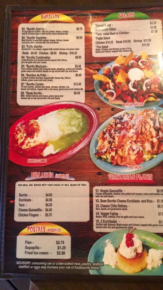 Menu at Juanes Mexican Grill restaurant, Brent