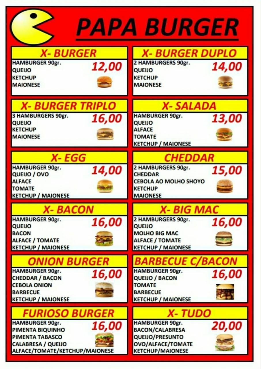 Menu em Papa Burger pub & Bar, Cotia