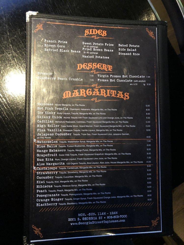 Menu at Street Taphouse pub & bar, Amarillo