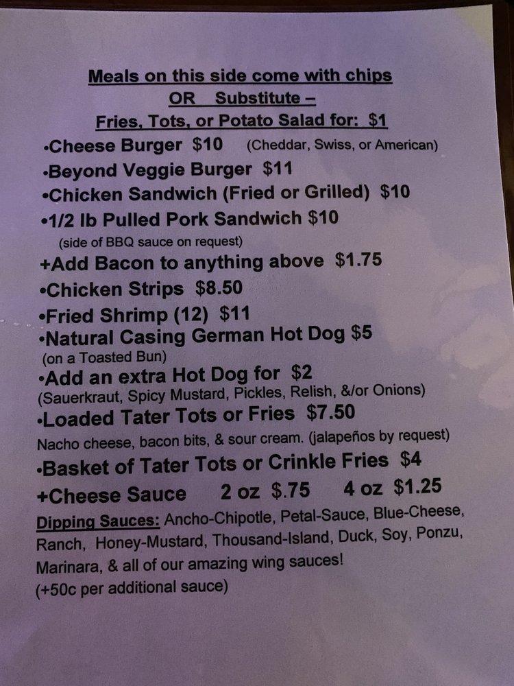 Menu at Slide Inn pub & bar, Cape Canaveral, N Atlantic Ave