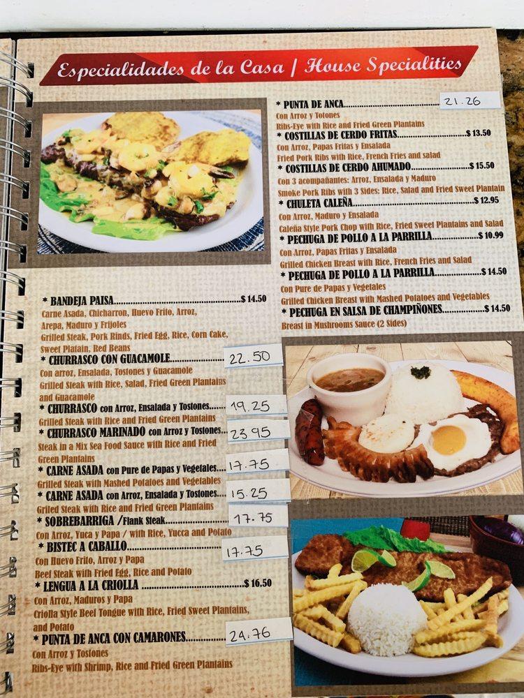 Carta de Don Matias Restaurant, Hialeah