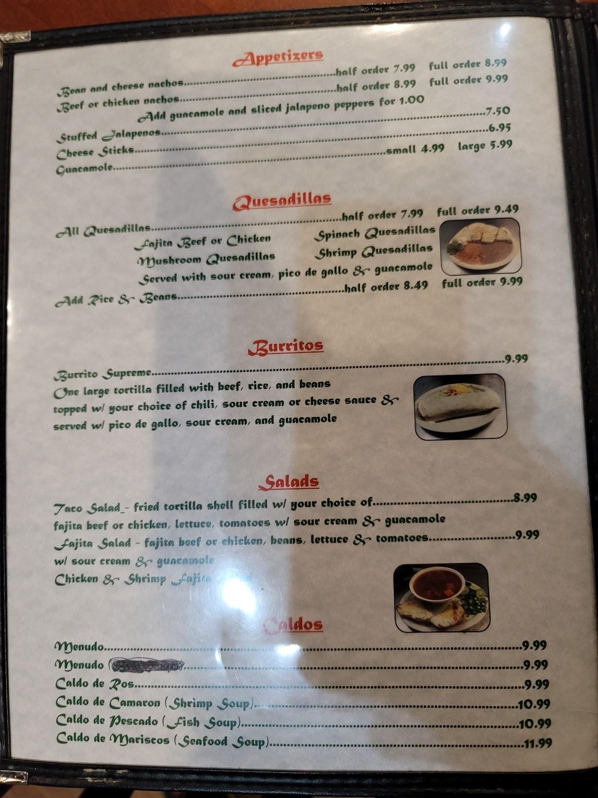 Menu at Arroyo’s Mexican Restaurant Van Alstyne, Van Alstyne