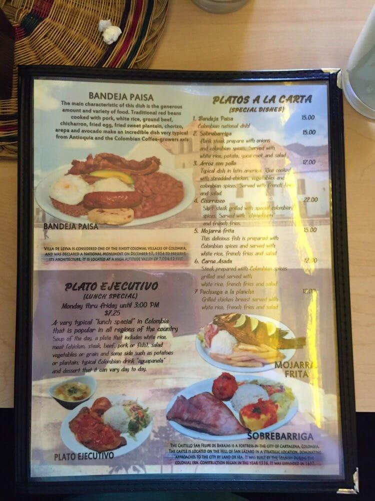 Menu At Los Parceros Colombian Restaurant Denver