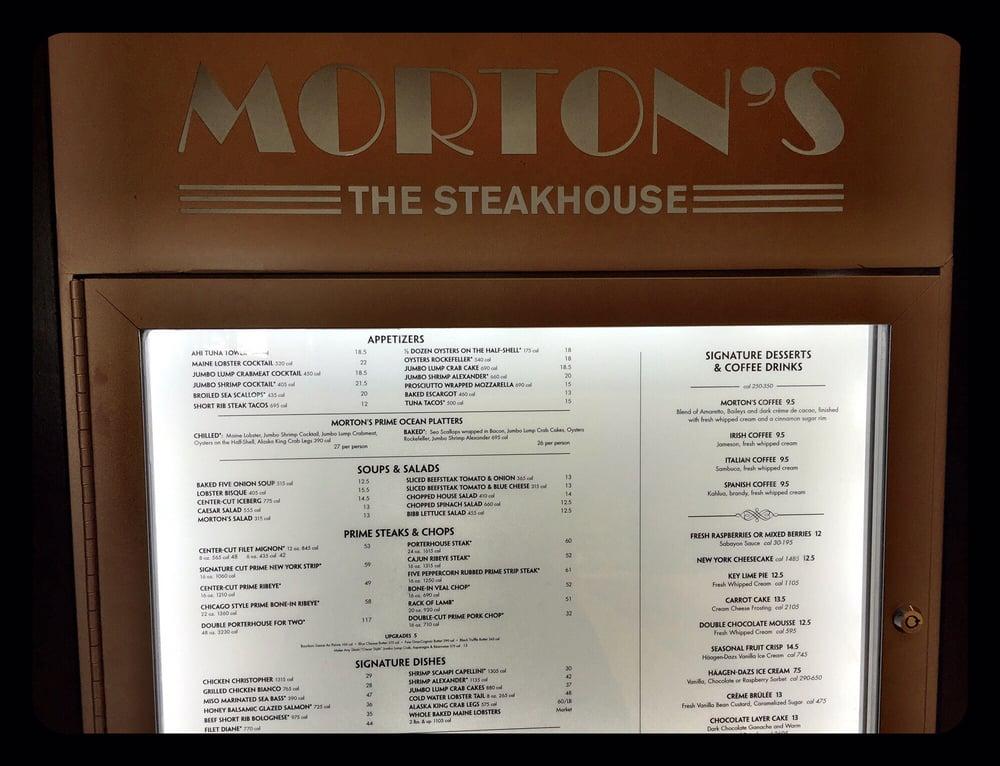 Menu at Morton's the Steakhouse, Saratoga Springs