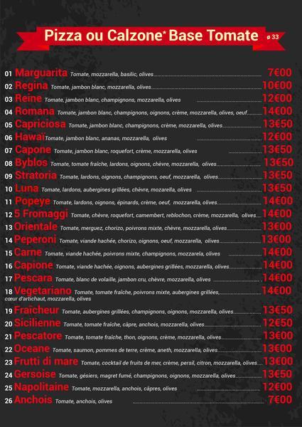 Menu de Velicio Restaurant Grau d'Agde