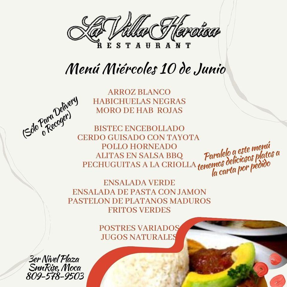 Menu At Restaurant La Villa Heroica Moca 9FP9 MJ8