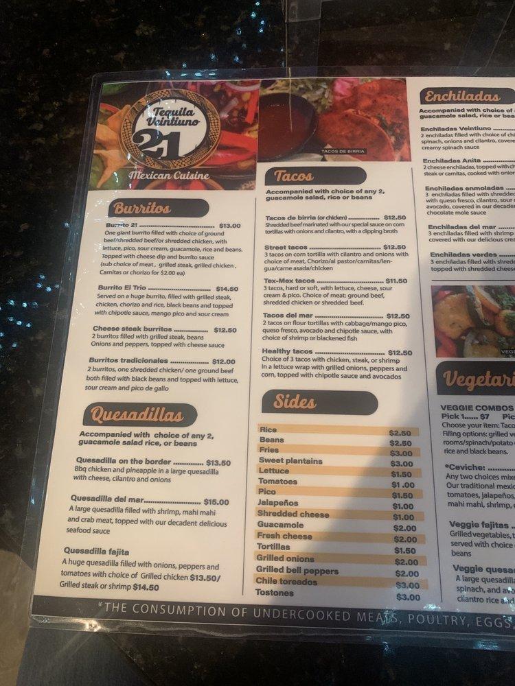Menu at Tequila Veintiuno Mexican Cuisine desserts, Cocoa