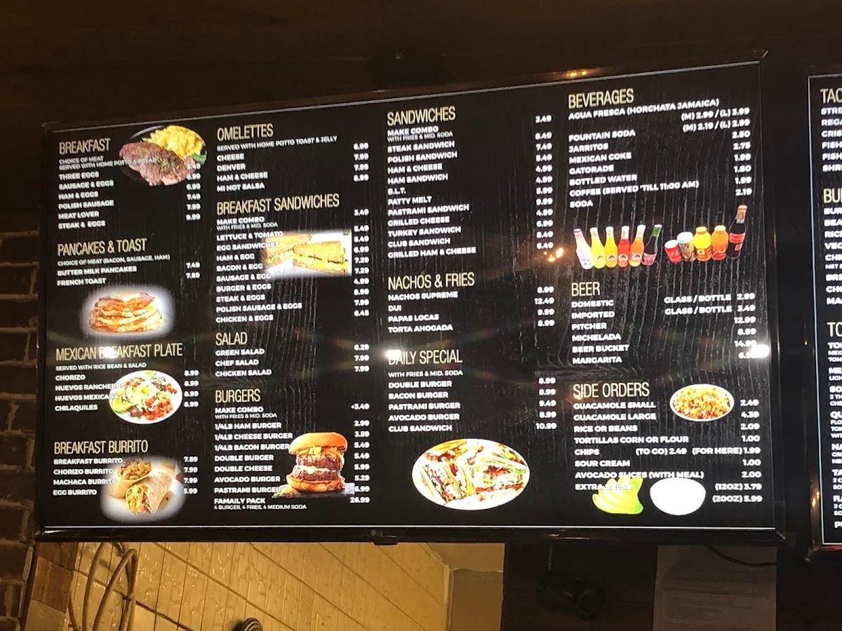 Menu at Panchi’s Restaurant, Paramount, Garfield Ave