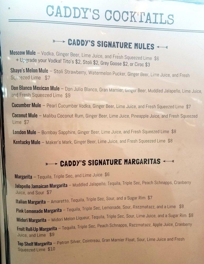 Carta del pub y bar Caddy's Kitchen & Cocktails, Council Bluffs