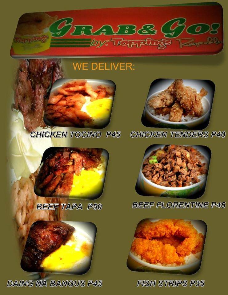 Menu At Grab N' Go By Toppings Republic, Davao City