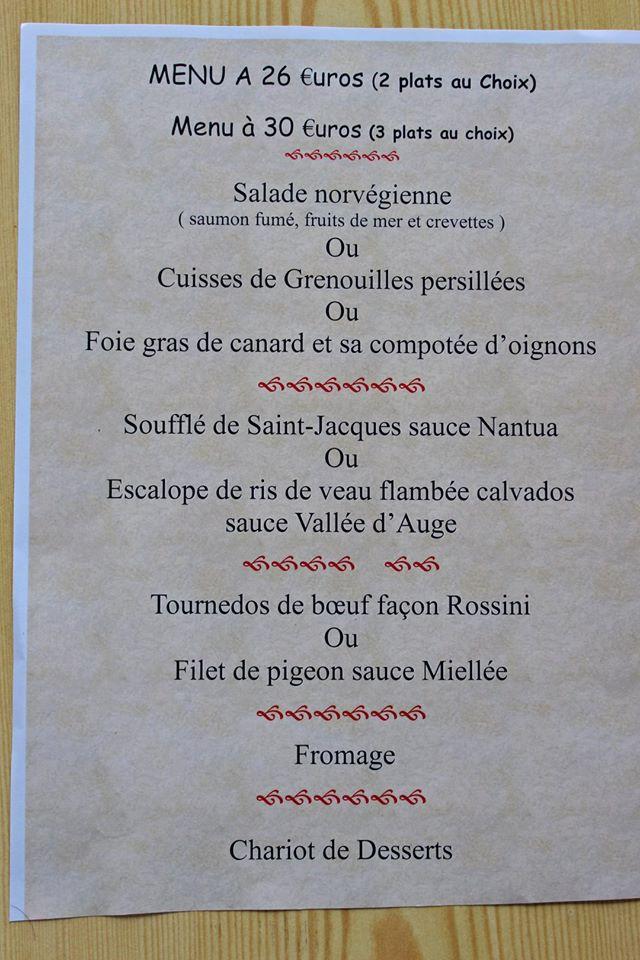 Menu Au La Table De Tourzel Restaurant Tourzel Ronzi Res Rue Du