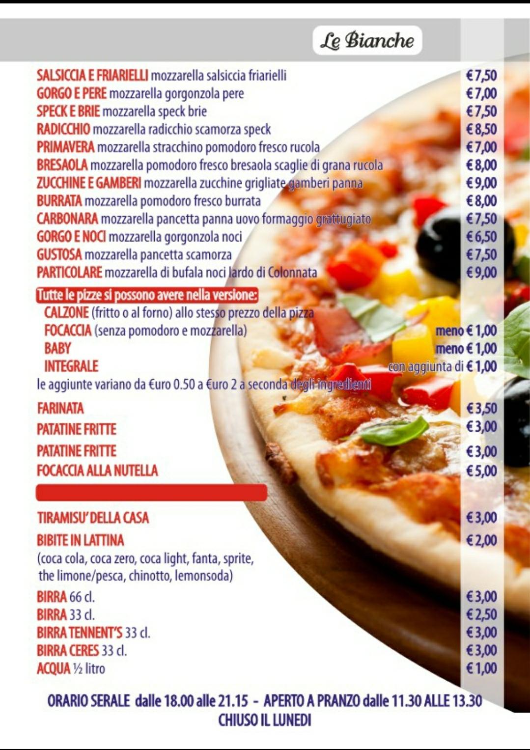 Menu da Mondo Pizza Casalgrasso pizzeria, Casalgrasso