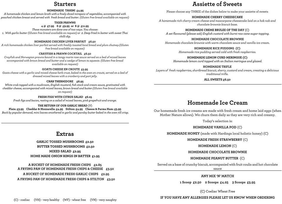 Menu at The Fountain pub & bar, Clent