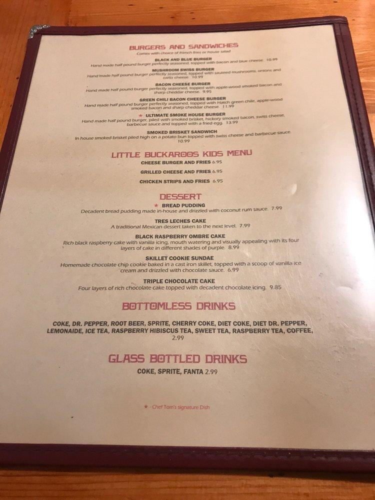 Menu at Jackson Ranch Steakhouse, Socorro